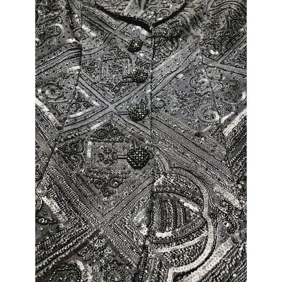 Vintage DeWilde Koos New York Sequin & Seed Bead Jacket Women's Size 14 - Picture 2 of 12